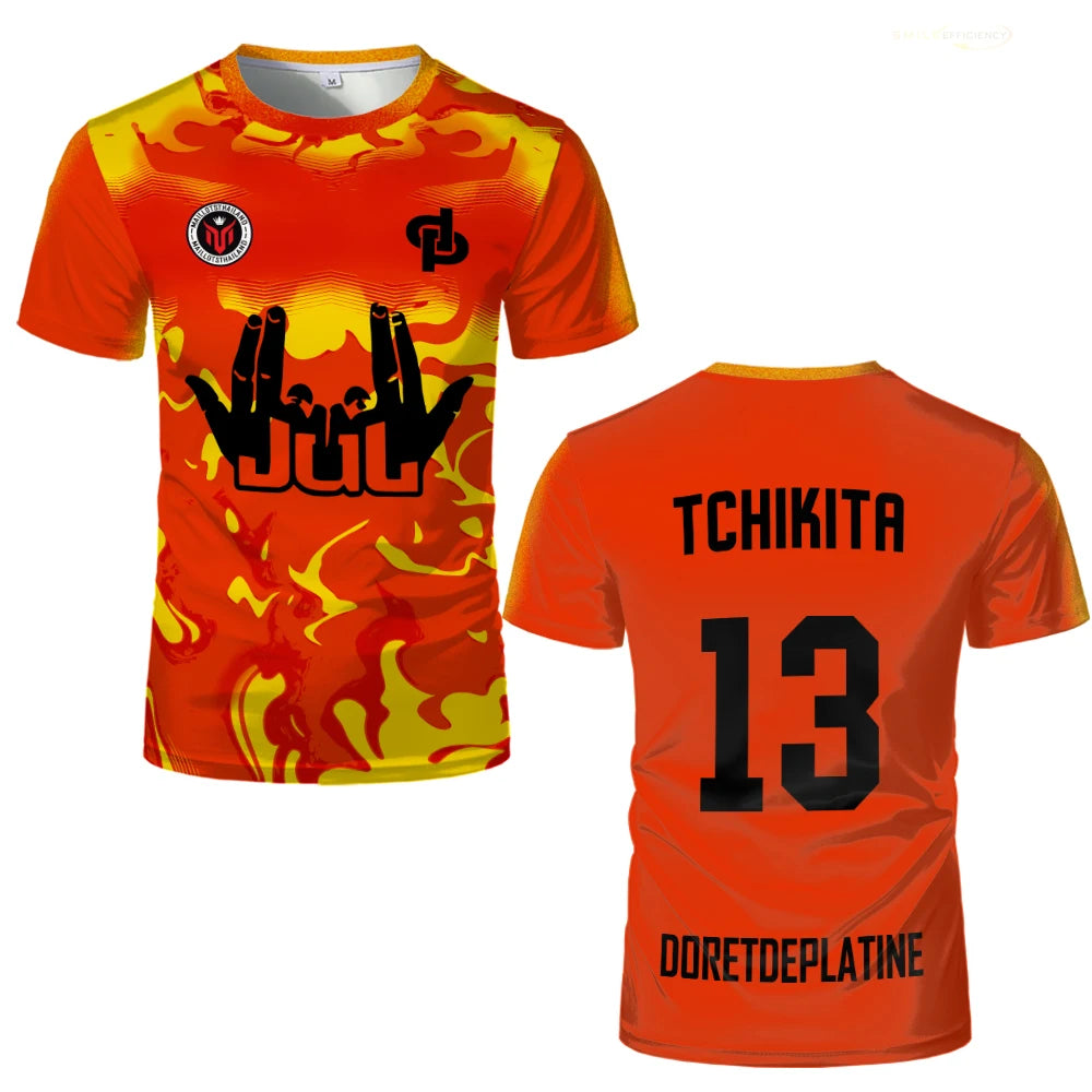 MAILLOT JUL ROUGE - FLAMMES